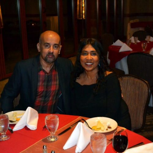 Man and woman sitting at a table